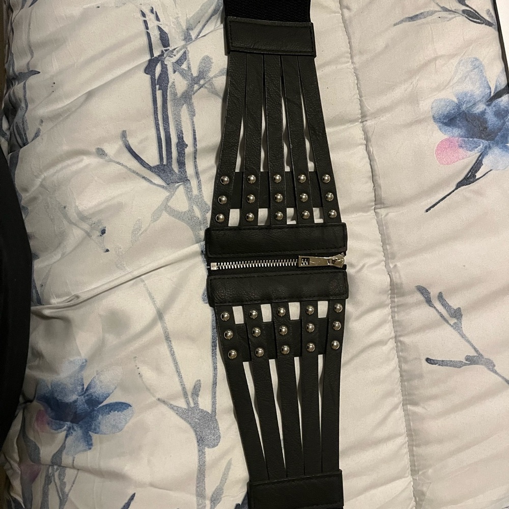 Torrid Black Wide Belt with Silver Accents
